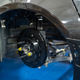 Front suspension and brake rotor details.